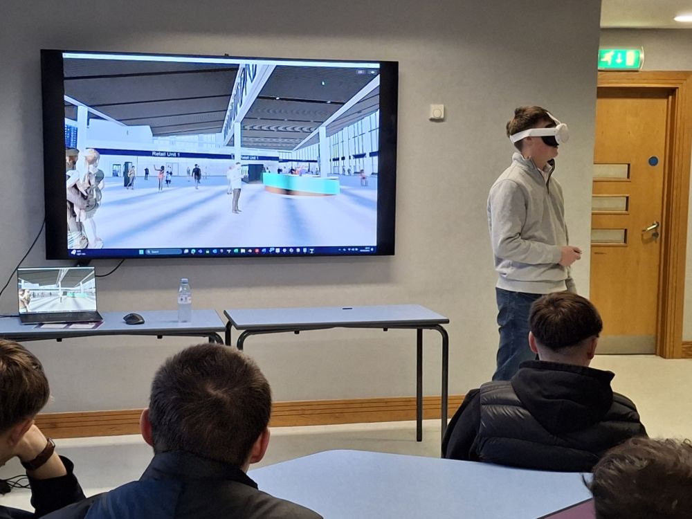 Student James Steele with VR headset